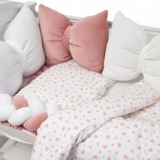 Постільний комплект 6 ел Twins Love 4020-TL-24, powder pink, 120 × 60 см, шерсть велюр / бавовна (сатин)